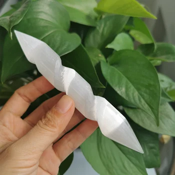 

5~6.0" Natural Selenite Crystal Massage Wand Polished Gypsum helix Stick