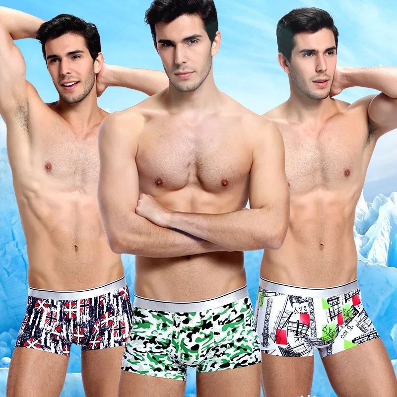кальсоны 4pcs/lot men boxers nylon panties u-shaped design underwear soft fabric widen belt optional color big space U convex |