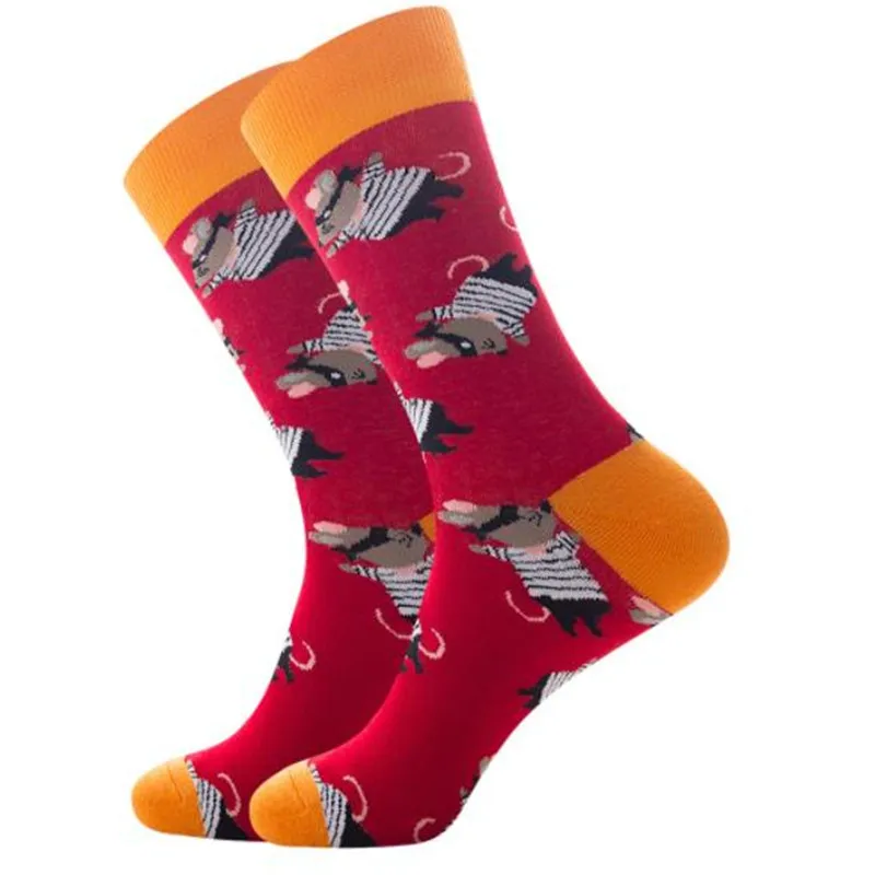 Rats, sunflowers, dark gray cheese, cotton socks for men and women ZQ037