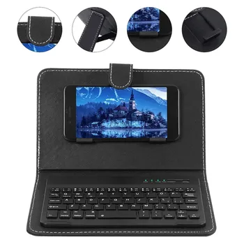

Hot Bluetooth Keyboard Mini Portable Leather Dirt / Scratch Resistant Wireless Blueteeth Keyboard for iPhone For Android phone