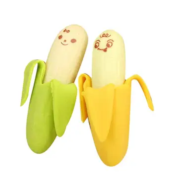 

Creative Cute 2pcs Banana Fruit Pencil Eraser Rubber Novelty Kids Student Learning Office Stationery
