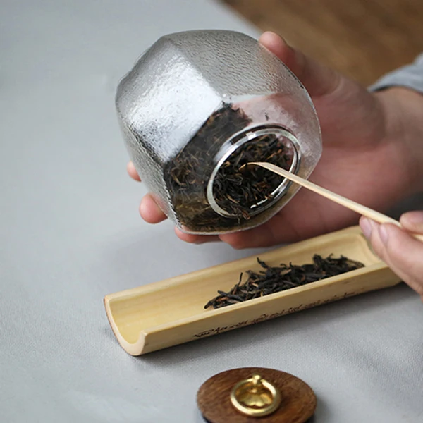 Chinese Kung Fu Hammer Glass Tea Caddy Canister Japanese Porcelain Container For Puer Oolong Tea Storage Chests Tea