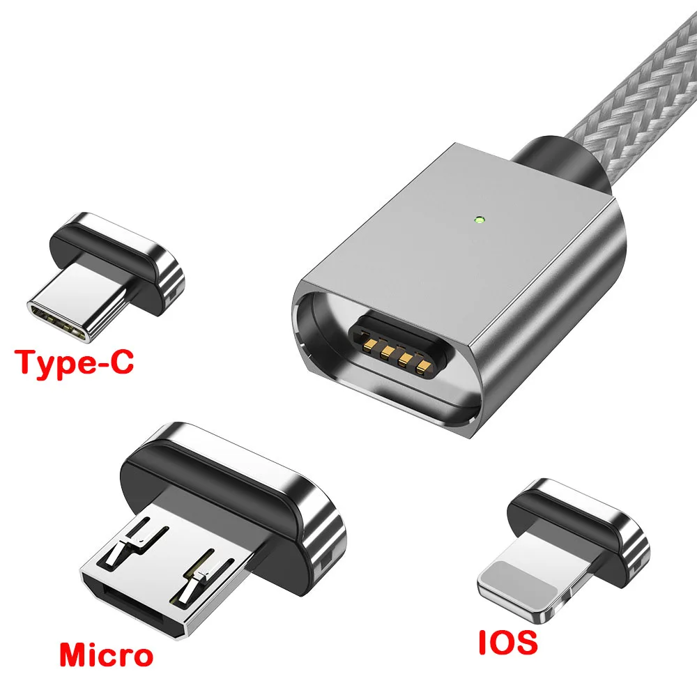 Магнитный зарядный кабель быстрая зарядка USB Type-C магнитный Micro для передачи