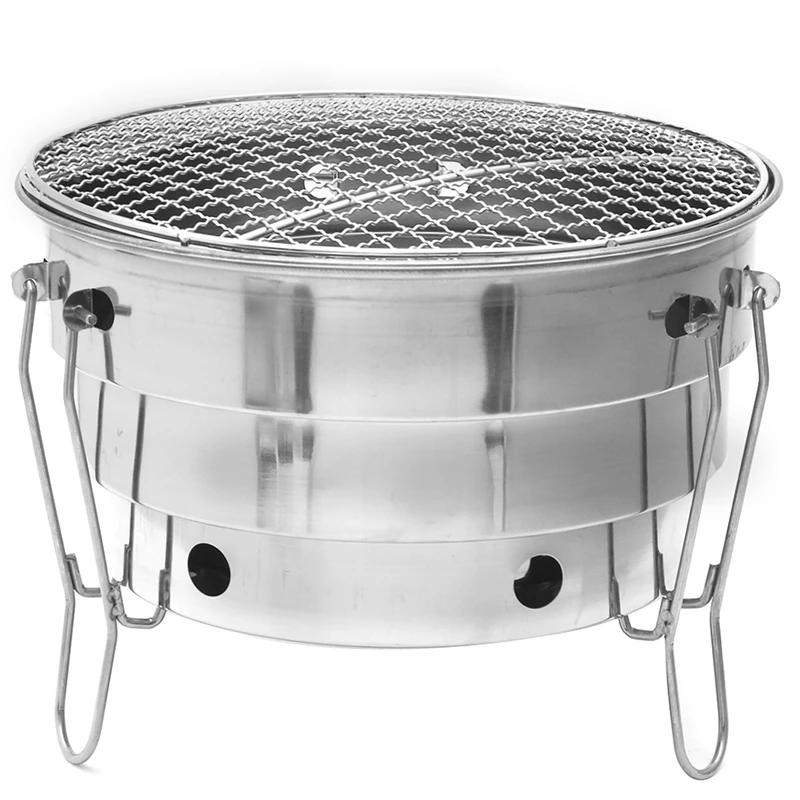 

Stainless Steel Barbecue Charcoal Bbq Grill Foldable Portable Cooking Outdoor Camping For Home Patio Stove Family Party