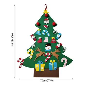 

3.12Ft Felt Christmas Tree For Kids DIY Christmas Tree With 26Pcs Ornaments For Children Xmass Gifts Home Door Wall Navidad 2021