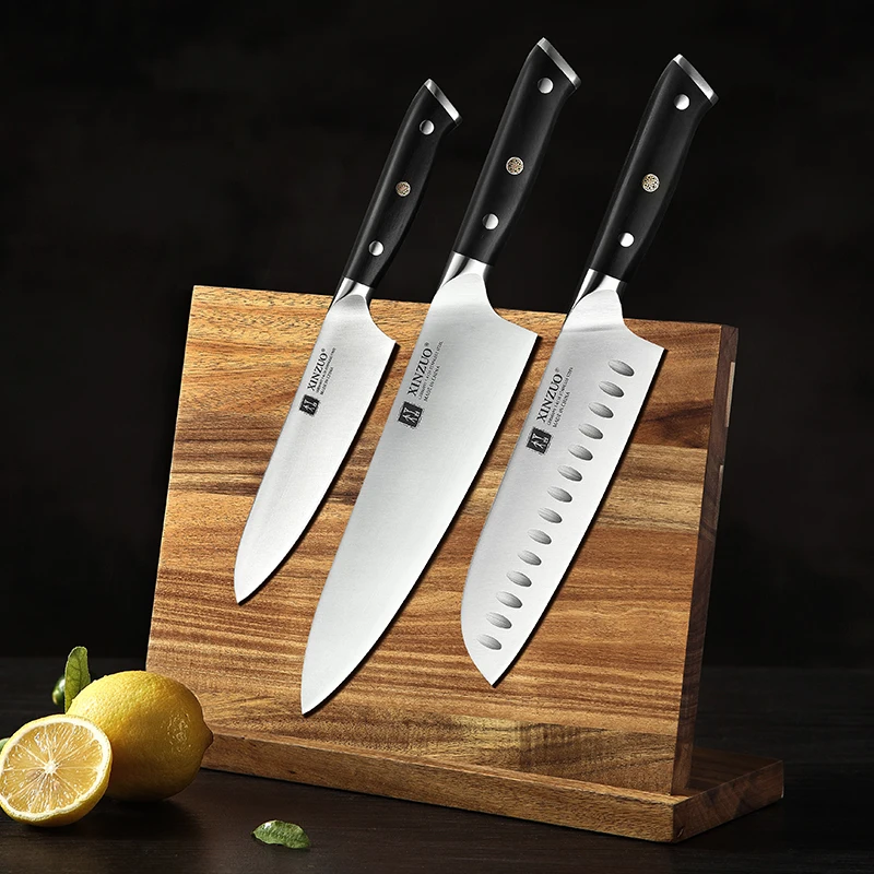  XINZUO 3 Pcs Chef+Santoku+Utility Kitchen Knife Set Germany 1.4116 High Carbon Stainless Steel New  - 4000238734806