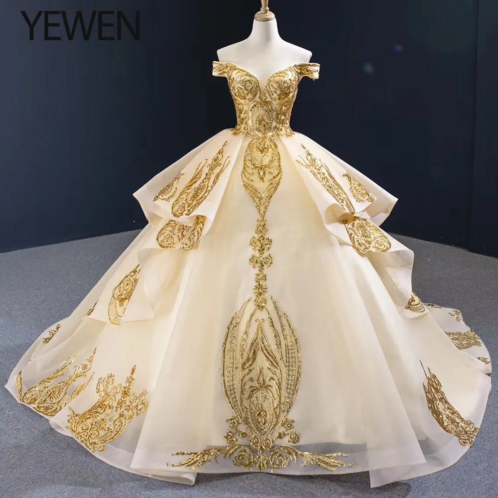 Vestido De Novia/Роскошные свадебные платья Бальное платье с открытыми плечами на