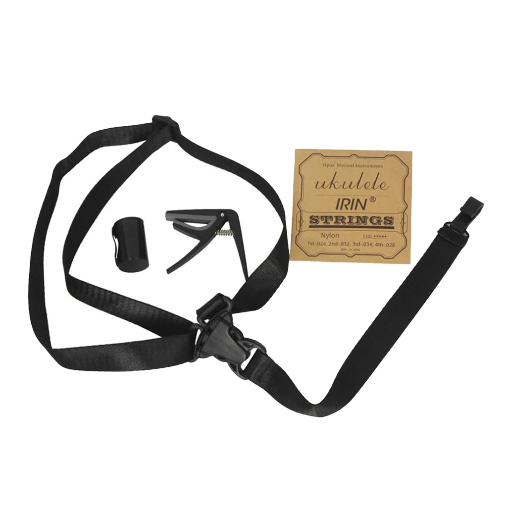 Ukulele Begginer Kit Strap+Strings+Capo+Rhythm Sand Shaker Hammer for Beginner Practice