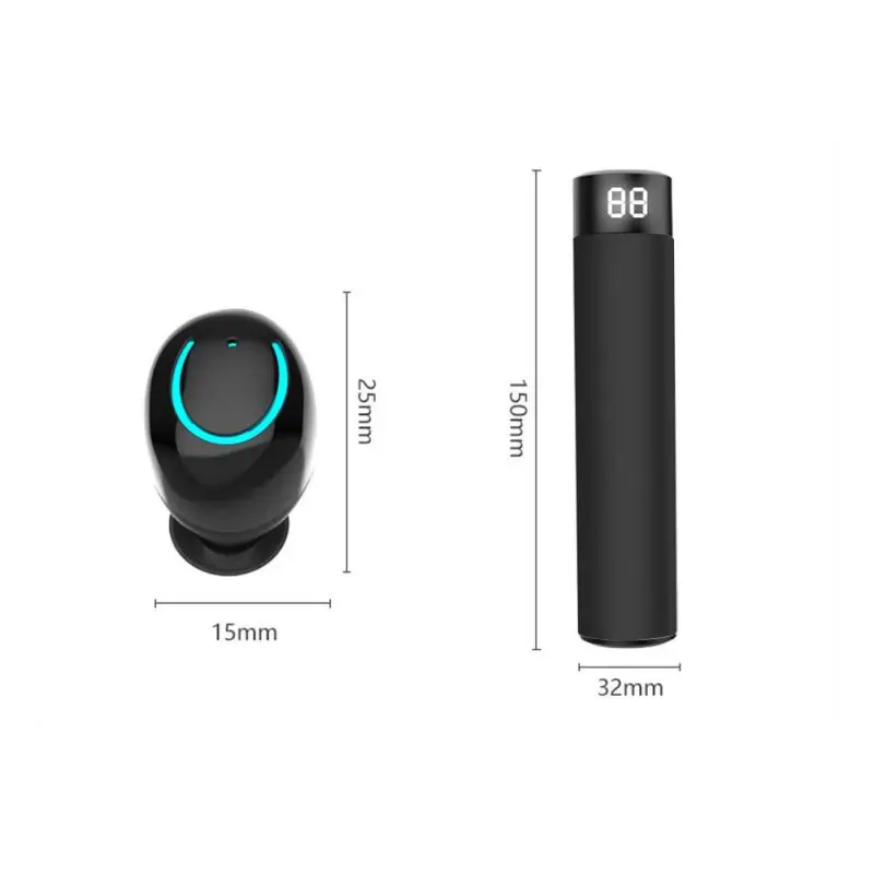 Наушники-вкладыши Bluetooth 5,0 с цифровым дисплеем, выдвижная Беспроводная стерео спортивная Гарнитура, аксессуары, зарядная коробка