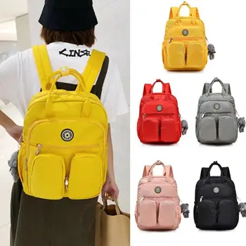 

Women Backpack Multi-pocket Large Capacity Waterproof Bag for Travel Schoolbag Students Backpack Casual Solid Color 39x29x10cm