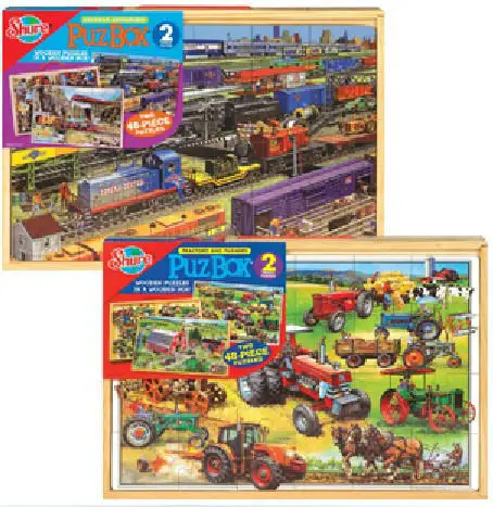 

[LIMITED Edition Original] America Shure Boxed 48 PCs 2-in-1 Jigsaw Puzzle/Early Childhood Educational 2-
