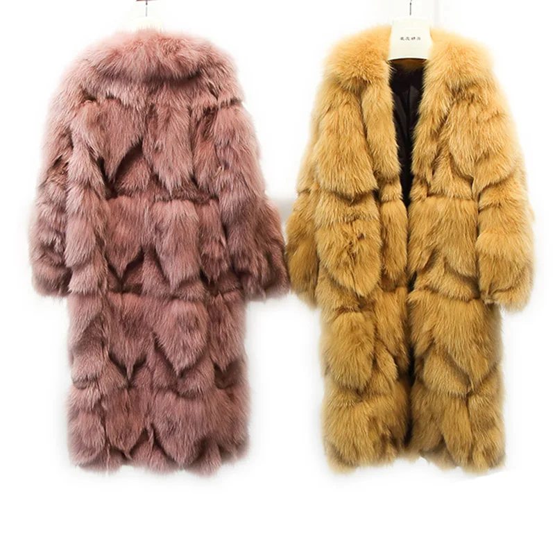 

Real Fur Fox Fur Women Jacket Coat Ladies Genuine Fox Fur Windbreakers Jackets Autumn Winter Clothing Female Natural Fox Fur