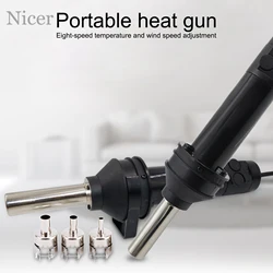 8032 pistola de calor industrial termorregulador de solda pistola de ar quente 8 arquivos secador ventilador térmico plástico soldagem para bga e smd
