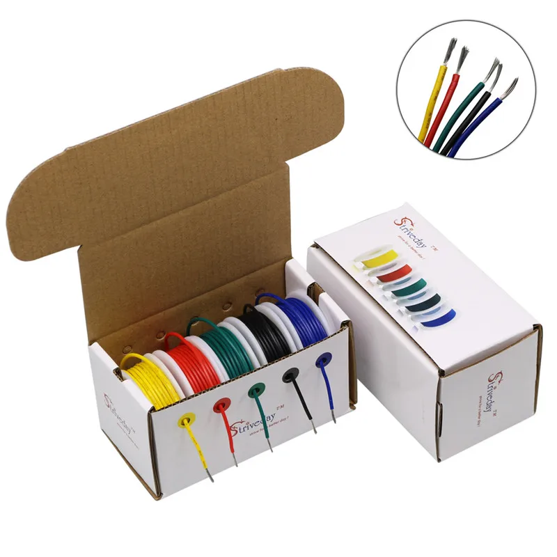 box1 UL 1007 24AWG 50 м луженая медная проволока многожильный провод и кабель ПВХ Материал провода Диаметр 1,2 мм - Цвет: box1