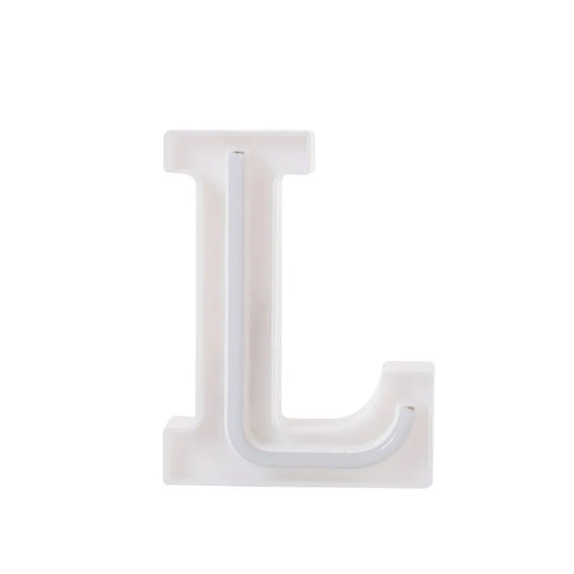 L Transer USB Алфавит A-Z буквы светодиодный свет пластиковые буквы фонарь лампа стоящая/подвесная для домашнего декора 907 - Цвет: L