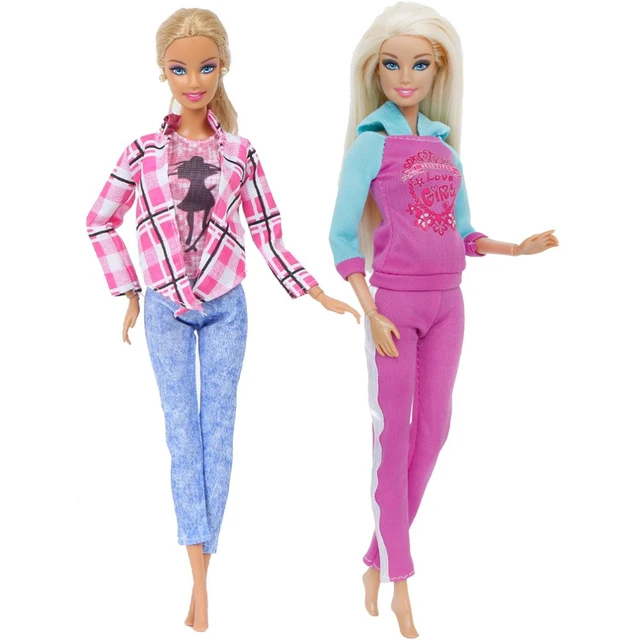 Moda colorida boneca roupas conjunto para roupas barbie esportes wear 1/6  bonecas acessórios camiseta colete calças crianças brinquedos - AliExpress