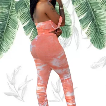 

Women Two Piece Sports Set Club Summer Outfits Tie Dye Crop Top Pink 2 Two Piece Set Women Suit Club Summer Outfits