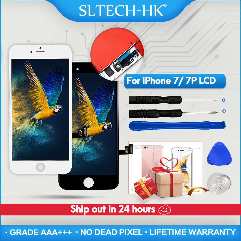 Скидка AAA + + + качественный ЖК дисплей для iPhone 7 7 Plus, замена экрана для Apple 8 8 Plus, без битых пикселей, дисплей 100% с 3D сенсорной гарантией