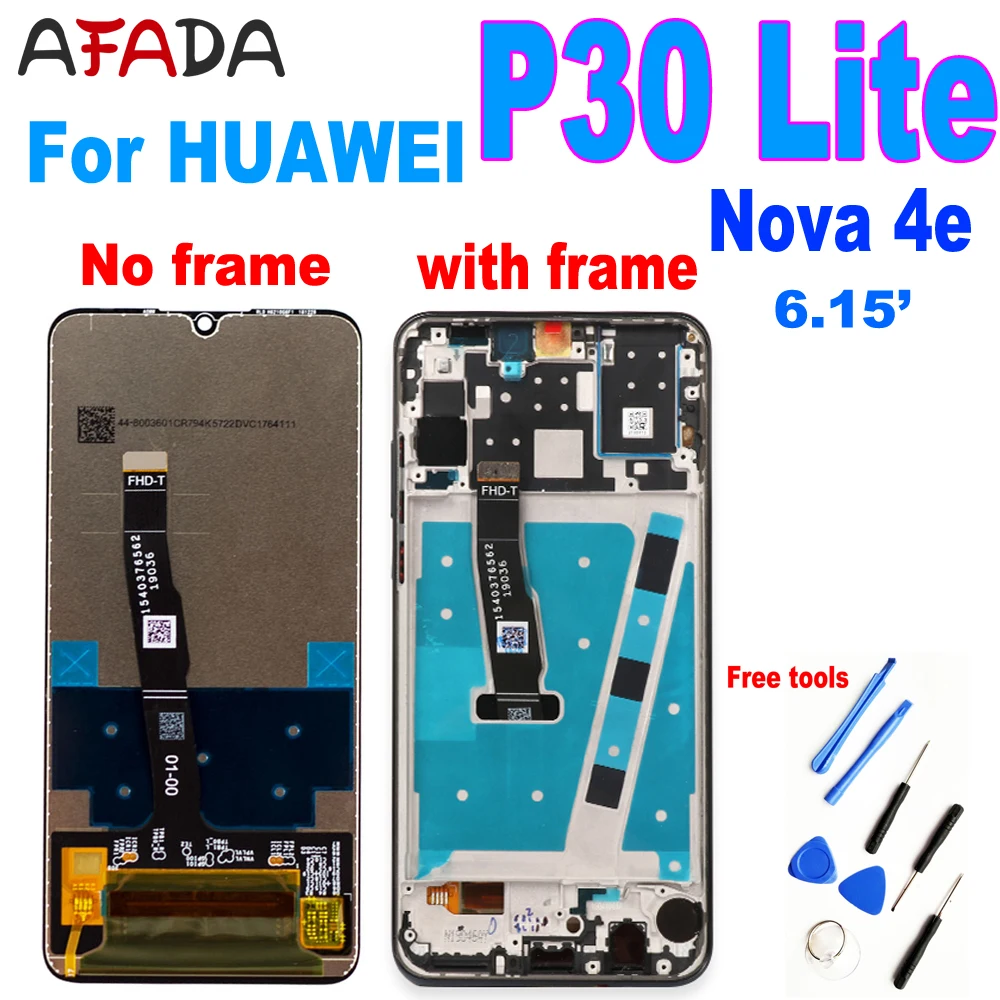 

Оригинальный ЖК-дисплей для HUAWEI P30 Lite ЖК-дисплей сенсорный экран дигитайзер сборка 6,15 дюймов для HUAWEI Nova 4e MAR-LX1 LX2 AL01 LCD
