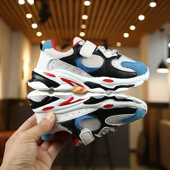 

Boys Shoes Sneakers Mesh Children's Sports Shoes Thick Bottom Fashion Running Travel Soft Breathable Mixed Color SSY009