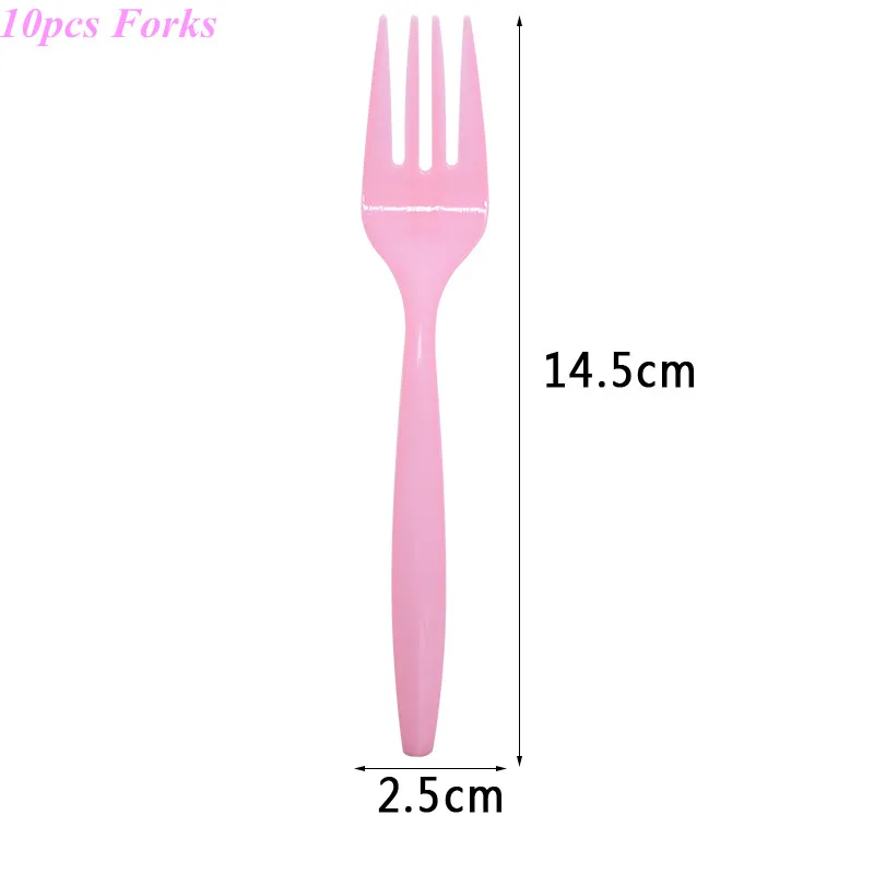 P-10pcs Forks Пол Reveal слон одноразовая посуда принадлежности для душа ребенка баннер гирлянды тарелки чашки соломенная скатерть розовый синий сувениры - Color: P-10pcs Forks