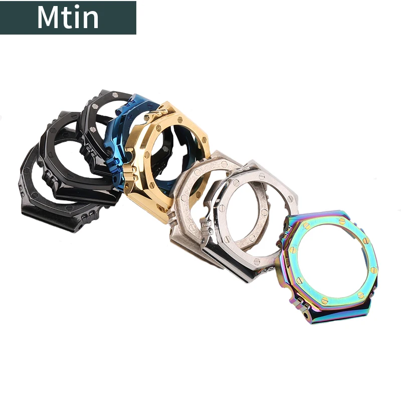

High quality stainless steel metal watchband case case is suitable for CASIO Casio GA-2100 GA2110 watch modification accessories