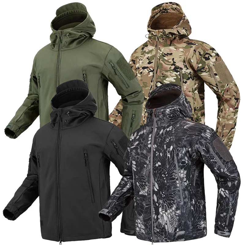 Waterproof Jacket Windbreaker Shark-Skin Softshell Military Hiking Winter Men Camping