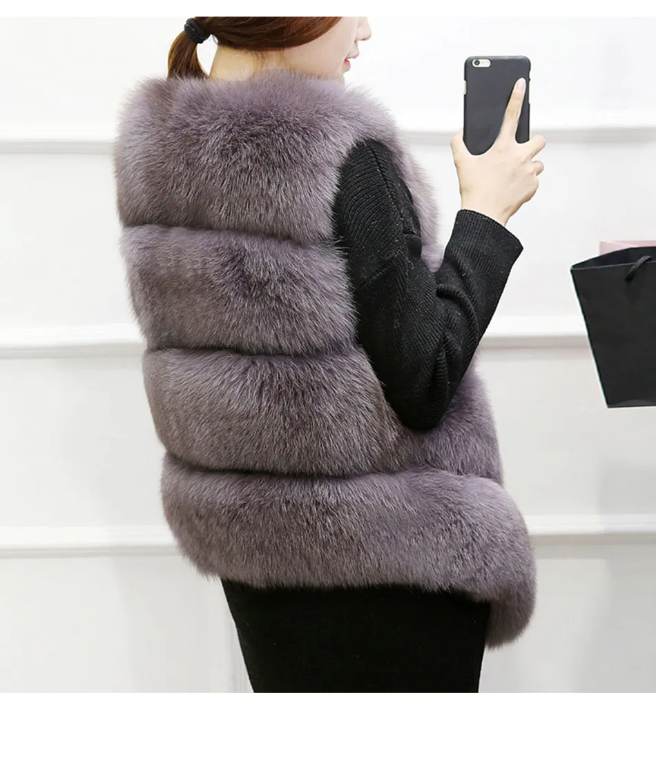 Элегантный меховой жилет для дам, модная повседневная женская мягкая меховая куртка, однотонная плюшевая короткая верхняя одежда, модные короткие зимние свободные куртки