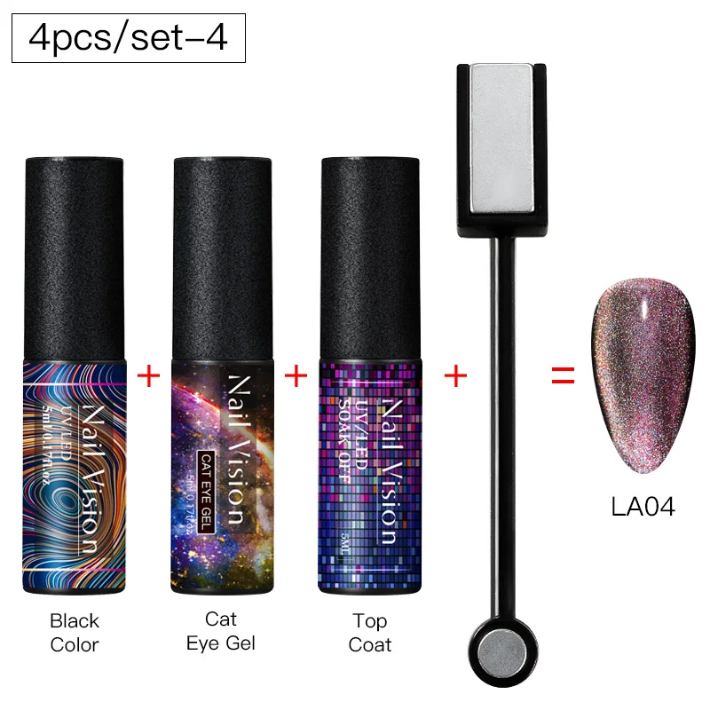 Nail Vision 9D Galaxy Cat Eye Nail Gel Chameleon Magnetic Soak Off UV Nail Varnish 5D/7D 5ml Semi Permanent Manicure Gel Lacquer - Цвет: HHZH08045