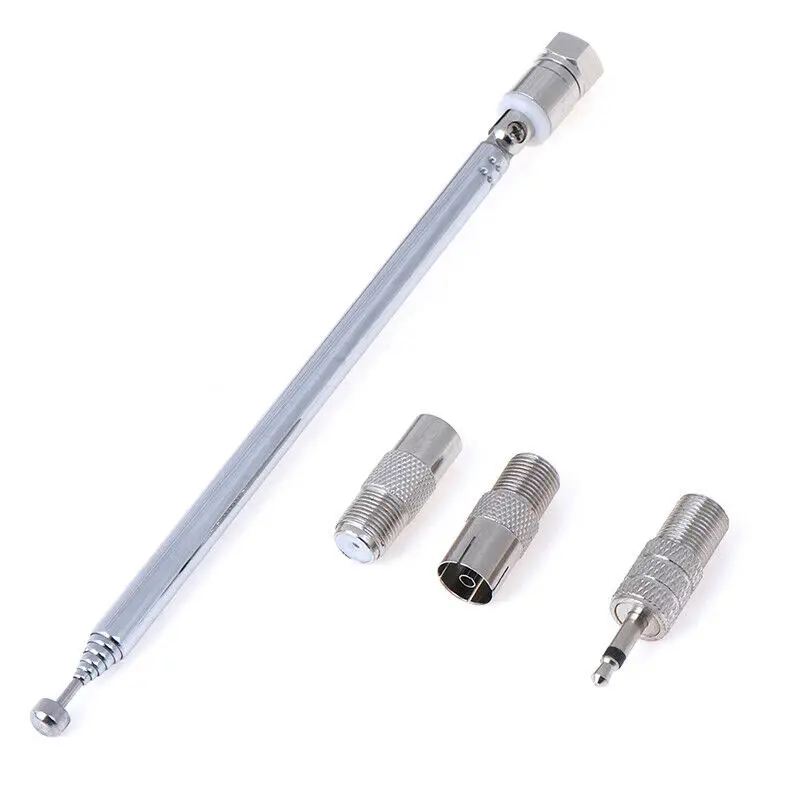 Radio Antenna Telescopic Antenna 3.5mm F Type Radio Telescopic Aerial Expansion Antenna 76cm Radio Telescope Antenna 7 Section With 3 Adapter