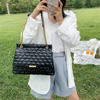 

Fashion Diamond Lattice Shoulder Bags for Women 2020 Trend Luxury Soft Leather Handbags Large Capacity Tavel Hand Bags Crossbody