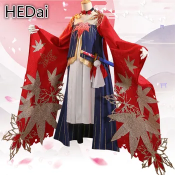 

Onmyoji Guinv Red Leaf Cosplay Costume Maple leaf Halloween Costumes Woman Kimono Outfits Game Cosplay