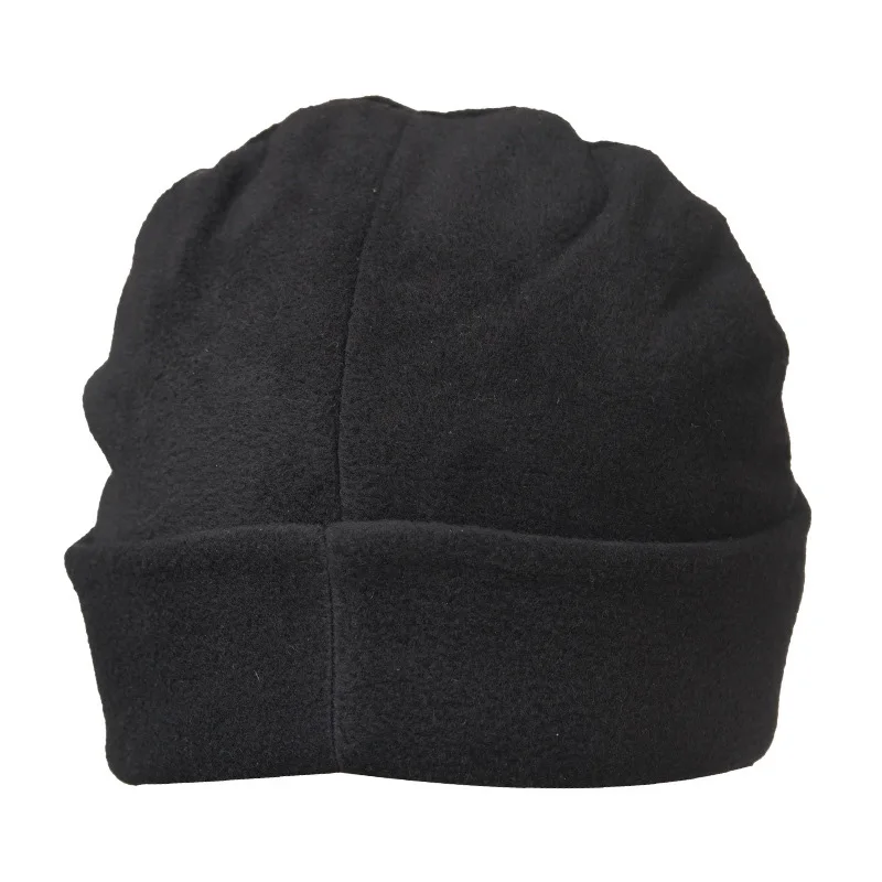 Мужская Черная хлопковая кепка с флисовой подкладкой, переносная теплая Кепка, эластичная Складная Кепка с манжетами, мягкая теплая вязаная шапка