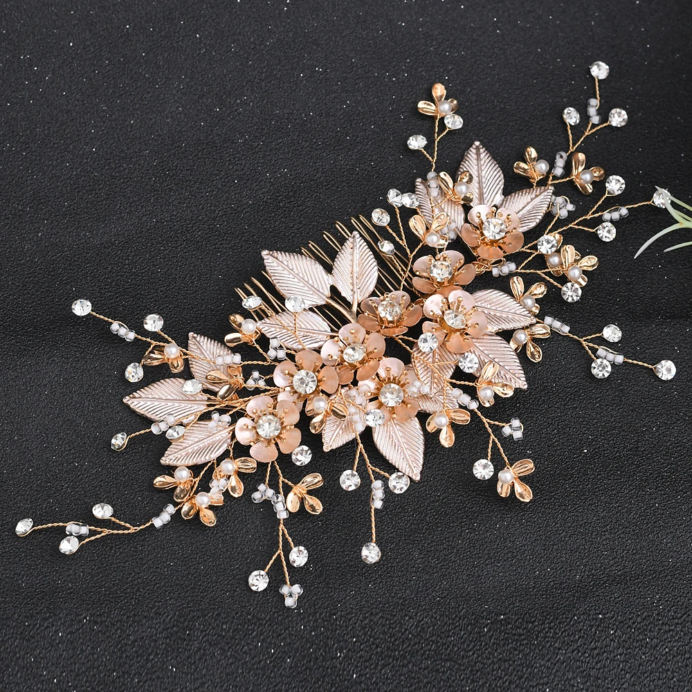 TOPQUEEN HP358 Bridal Headwork Affordable Bridal Combs Rhinestone Alloy Flowers Wedding Headpieces Party Hair Pieces