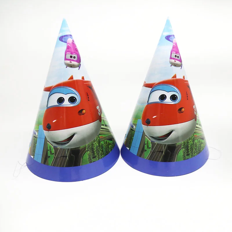 6pcs/pack Super Wings theme party hats birthday decorations baby shower | Дом и сад