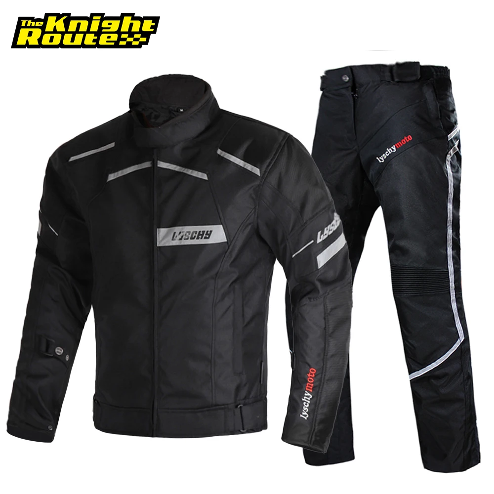 LYSCHY Motorcycle Jacket Men Motorbike Riding Autumn Winter Waterproof Cold-proof Moto Pants Suit Motocross Clothing |