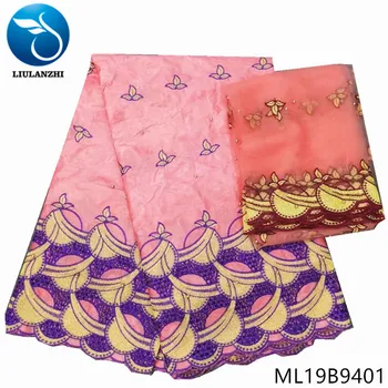 

LIULANZHI african bazin fabrics embroidery beads bazin riche fabric 5+2yards 2019 New nigerian riche getzner for women ML19B94