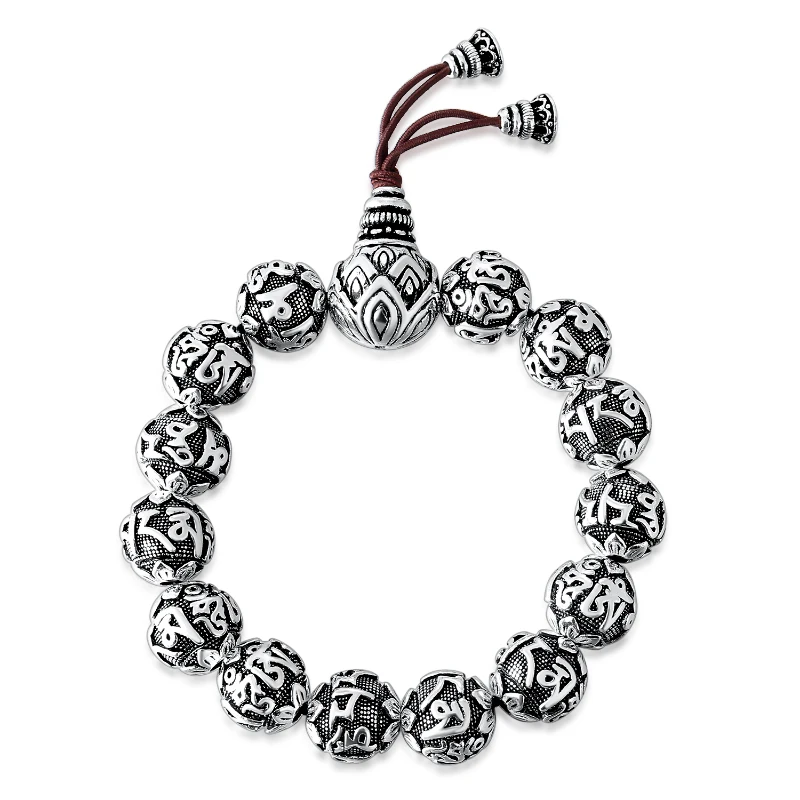 Cigovo ретро серебряный браслет, Будда бусы, мужской властный, 990 чистое серебро, шесть слов, настоящие слова