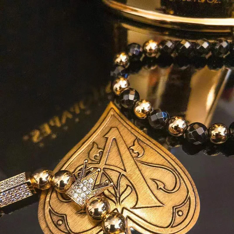 Медные бусины Золотой браслет для женщин Bijoux Homme мужские ювелирные изделия аксессуары подарок дропшиппинг Armbanden Man Bracalete