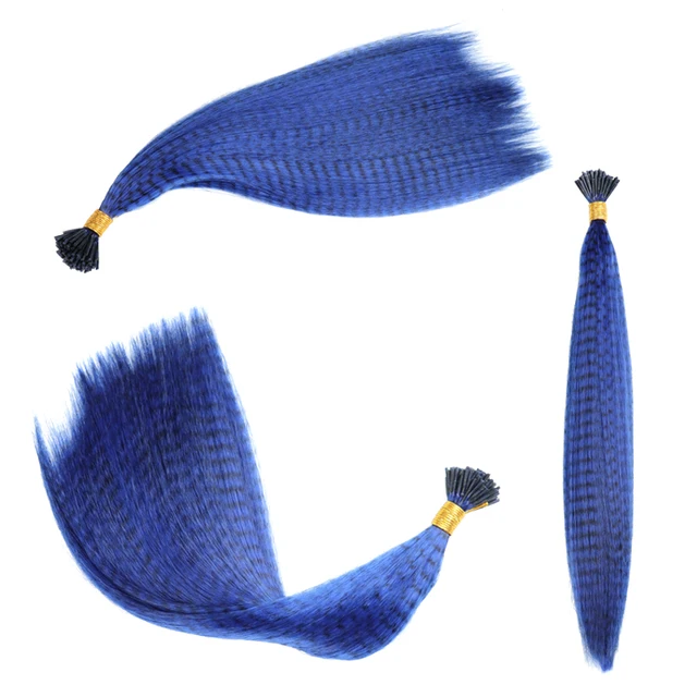 Feather  hair Colored Strands of Hair Extension False Rainbow Overhead Fake Coloring feather for Hair Synthetic 9