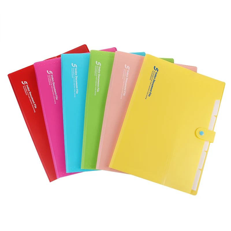 Dossiers de documents avec étiquettes 5 pochettes En plastique extensible les voyages Pour lécole le bureau Format A4-4 couleurs Classeur extensible A4