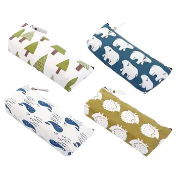 

4pcs Pencil Case Cute Portable Canvas Multi-functional Pen Bags Stationery Supplies Pencil Box for Children Kids Students
