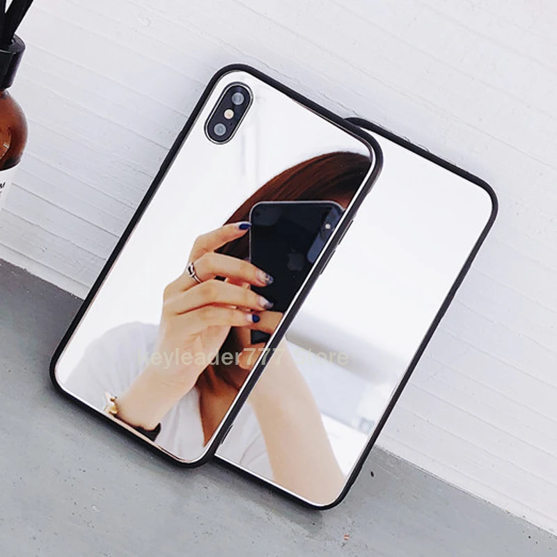 Ударопрочный чехол для телефона iPhone 11 Pro XS MAX XR 7 8 Plus X роскошный косметический зеркальный девчачий стеклянный ТПУ+ PC чехол для задней панели телефона