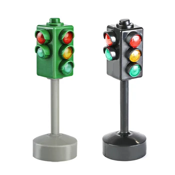 

Mini Traffic Signs Road Light Block Children Safety Education Props Traffic Lights Toy for Childrens Gifts
