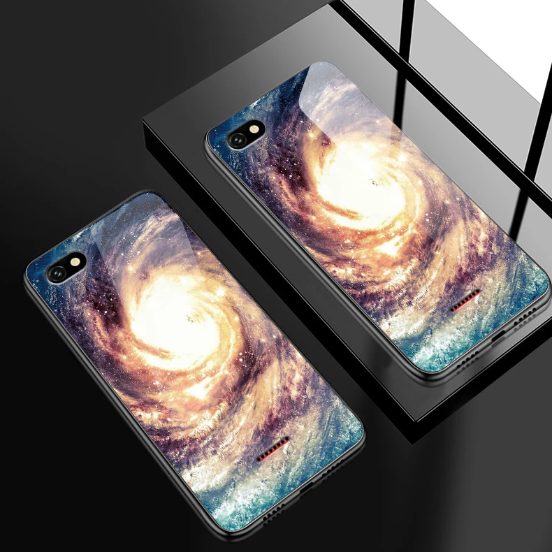 W343 Для Xiaomi Redmi 5A 6A S2 GO Plus задняя крышка из закаленного стекла Жесткий Чехол для Vivo Z5X IQOO NEX AS S1 Pro TPU Модный Цветной чехол для телефона - Color: W343