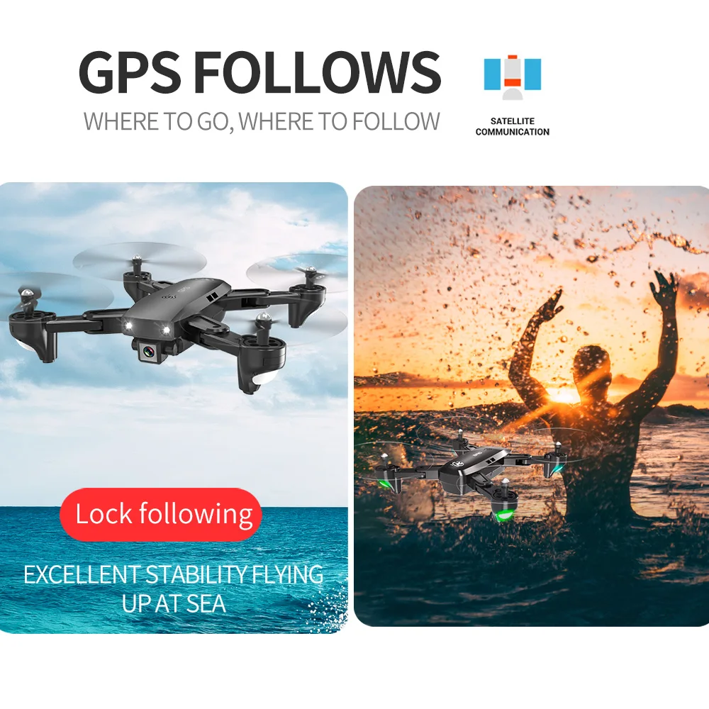 Пси gps WI-FI FPV Дрон с Камера HD 1080P 18 мин Время полета дрона с дистанционным управлением S166 gps Квадрокоптер селфи Дрон игрушечный RC Дрон для начинающих