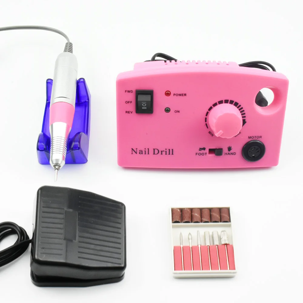 20W Electric Nail Drill Machine 35000RPM Pro Diamond Nail Cutter Maniure Machine Pedicure Nail Drill Nail Polisher Tool - Цвет: Pink 35000rpm