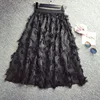 Luxury Chiffon Skirts Jupe Femme 2022 New Spring Summer Feather Tassel Midi Skirt High Waist Elegant Slim Long Maxi Skirt ► Photo 3/6