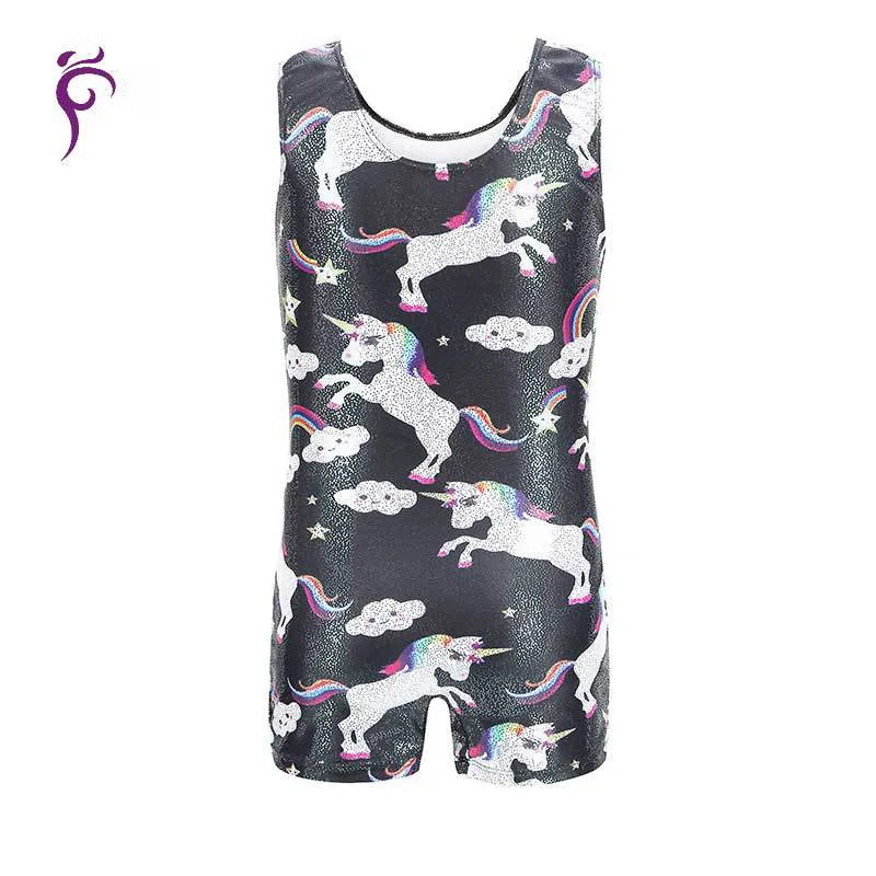 

2019 Summer New Style Cartoon Boxers Body Suit Sleeveless Slim Fit One-piece Dancing Dress Children Classic Crew Neck Exercise C