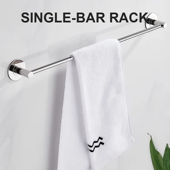 

Bathroom Towel Rack Stainless Steel Wall Mounted Double Towel Holder Rail Storage Rack Kitchen Organizer Bathroom Accessories